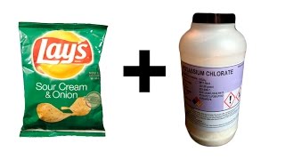 Lays potato chips  Potassium Chlorate  Chemical reaction [upl. by Anilah]