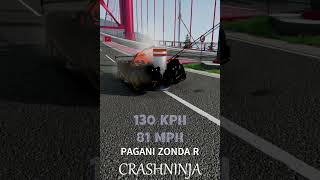 PAGANI ZONDA R  BOLLARD CRASH TEST [upl. by Dionis]