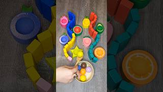 Satisfying coloured balls sorting with fruits shorts asmr satisfying [upl. by Sidalg]