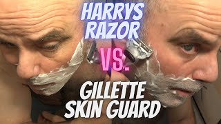 Gillette Skin Guard Razor Vs Harrys Razor [upl. by Anoval554]