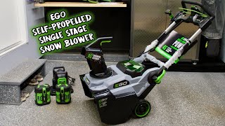 EGO SelfPropelled Single Stage Snow Blower SNT2125AP  Unboxing [upl. by Inalem]