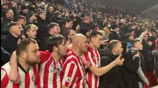 What football is all about Brentford fans celebrate last minute goal against Watford Mbeumo penalty [upl. by Anderegg680]