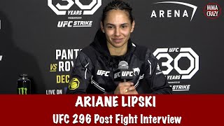 Ariane Lipski talks submission win over Casey O’Neill at UFC 296 [upl. by Ydwor]