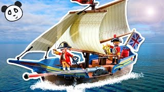 PLAYMOBIL deutsch Piraten  Rotrock Kanonensegler Spielzeug  ausgepackt und angespielt Pandido TV [upl. by Ytomit]