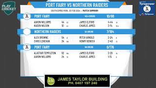 Warrnambool amp District CA  Sungold Div 1  Rd14  Port Fairy v Northern Raiders  Day 2 [upl. by Lesiram883]