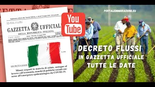 Decreto flussi 2022 in Gazzetta ufficiale tutte le date per linvio [upl. by Kieffer]