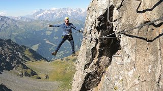 Via Ferrata Les Gentianes  Fascinating view of the Alps [upl. by Xad]