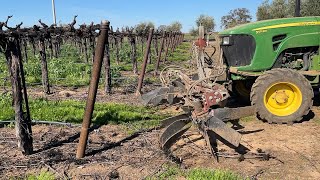 Vineyard Sweeper  windrowing pruned canes [upl. by Ylhsa970]