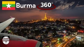 🇲🇲 360° Flight Yangon Landing  Yangon Burma [upl. by Sturges]