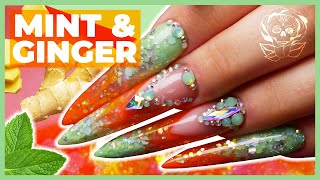 Bespoke Mint amp Ginger nail Set Tutorial [upl. by Azirb]