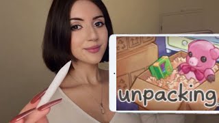 ASMR Lets Play Unpacking on my iPad again  relaxing whispering and tapping [upl. by Horvitz172]