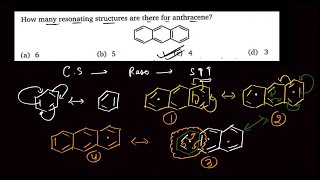 How many resonating structures are there for anthracene [upl. by Shulem]