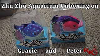 DOUBLE UNBOXING Zhu Zhu Aquarium Unboxing on Gracie the Blue Whale and Peter the Dolphin [upl. by Aihsenat838]