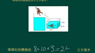 小六數學上學期容量、體積和截面不規則立體的體積利用排水法找出不規則立體的體積（1） [upl. by Cerf]