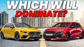 Audi RS3 vs MercedesAMG A45 S The Battle of Hot Hatch TITANS [upl. by Oivat]