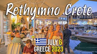 Rethymno Crete WALKING TOUR 4K Kreta Greece 2023 [upl. by Noyahs]