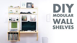 DIY Modern Wall Shelf  Desk  Metal and Plywood  Modern Builds [upl. by Fagan]