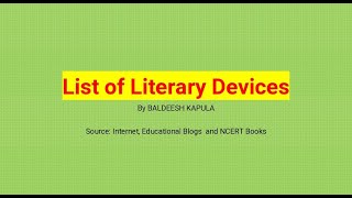 List of Literary Devices and their usage [upl. by Ecinom]