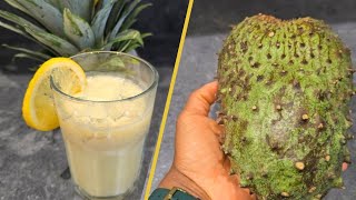 How to Make a refreshing Soursop Yoghurt Smoothie cancer fighting fruit gut health Antioxidants [upl. by Aivatco842]