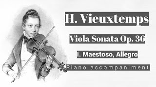 Vieuxtemps  Viola Sonata Op 36  I Maestoso Allegro  Piano Accompaniment [upl. by Radcliffe]