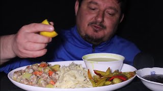 ASMR MUKBANG Sulu Köfte ve Kesme neromasmr [upl. by Tamsky]