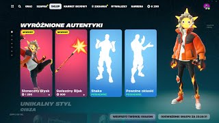 SKLEP FORTNITE 8012024 SŁONECZNY BŁYSK NOWY SKIN ŚWIĄTECZNI ULUBIEŃCY CISZA BOMBOWE BARWY [upl. by Alfonso]