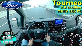 2022 Ford Tourneo Custom 20 EcoBlue Mild Hybrid 185 PS TOP SPEED AUTOBAHN DRIVE POV [upl. by Newell]