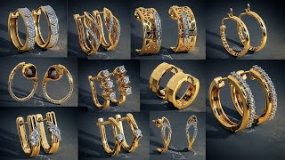 Latest gold hoop earrings designs with Weight and Price ll gold earrings designs for women [upl. by Sinnej]