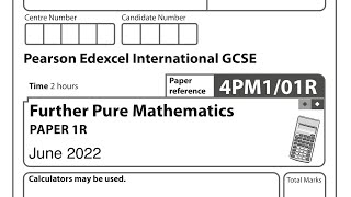 Further Pure Math 4PM101R June 2022 [upl. by Tolliver]