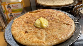 Mumbais Biggest Aloo Paratha  Indian Street Food [upl. by Garihc]