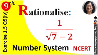 Rationalize the Denominator 1root 72  Rationalize the Denominator 1 by root 7 minus 2 [upl. by Enelyar]