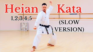 ALL 5 HEIAN KATA OF SHOTOKAN KARATE Slow Version [upl. by Capps581]