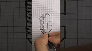 Letter C 3D drawing art shorts [upl. by Nylrac]