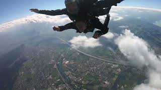 Skydiving tandem jump over Voralberg Austria [upl. by Lenuahs]