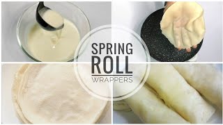 EASY SPRING ROLL AND SAMOSA WRAPPERS OR SHEETS USING LIQUID DOUGH  NO KNEADING AND NO ROLLING [upl. by Anaynek25]