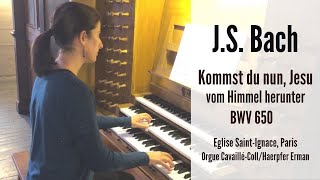 J S BACH  Kommst du nun Jesu vom Himmel herunter BWV 650 AnneIsabelle de Parcevaux organ [upl. by Amuh]