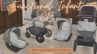 FUNCTIONAL INFANT CC SHOWCASE  MY RECOMMENDED PATREON PLEDGES  The Sims 4 [upl. by Arymahs]