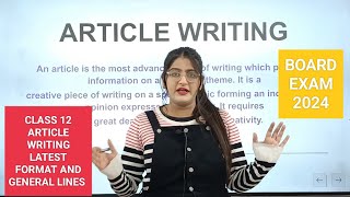 Article writingArticle writing class 12Article writing class 12 2024Article writing formatclass12 [upl. by Yesdnil194]