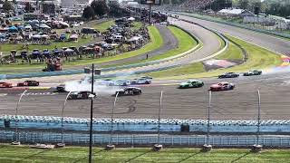 Watkins Glen  91624  Tyler Reddick Spins  Seneca Grandstand Section 4 Row 35 [upl. by Eiramenna]