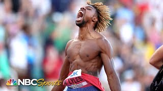 Noah Lyles runs the fastest 200m IN AMERICAN HISTORY to repeat as world champ in USA podium sweep [upl. by Gipsy]