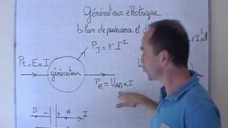 cours 1S physique ch 8 bilan de puissance de lénergie dans le cas dun générateur électrique [upl. by Rein550]