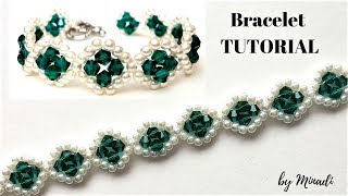 Jewelry making tutorial Beading pattern Beaded bracelet Learn how to bead [upl. by Nakah]