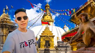 Exploring Famous Monkey Temple in Nepal 🐒🇳🇵Swayambhunath Kathmandu [upl. by Edrea864]