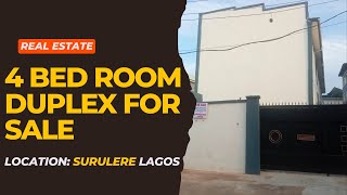 4 Bed room Duplex for Sale in Surulere  Fully Furnished [upl. by Aradnahc141]