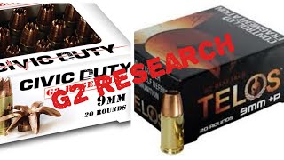 G2 Research  9mm Telos and civic duty ammo [upl. by Jania]