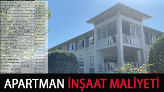 10 DAİRELİ APARTMAN İNŞAAT MALİYETİ  1000M2 [upl. by Ydurt959]