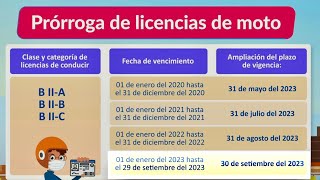 PRÓRROGA DEL MTC A LAS LICENCIA DE MOTOS  Actualizado en 2023 [upl. by Nolie]