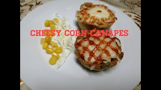 How to prepare easy and quick snacks Cheesy Corn canapés in tamil [upl. by Kcirdled]