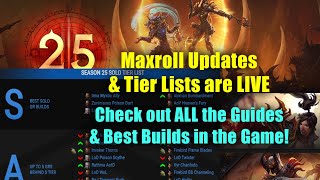 Season 25  All Maxroll Updates amp Tier Lists are LIVE Check out ALL the Guides here [upl. by Hanima]