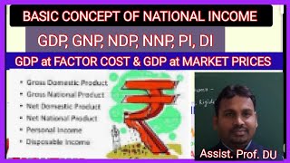 National income accounting GNP GDP NNP NDP  GDP at market price amp GDP factor cost by Harikesh [upl. by Zela349]